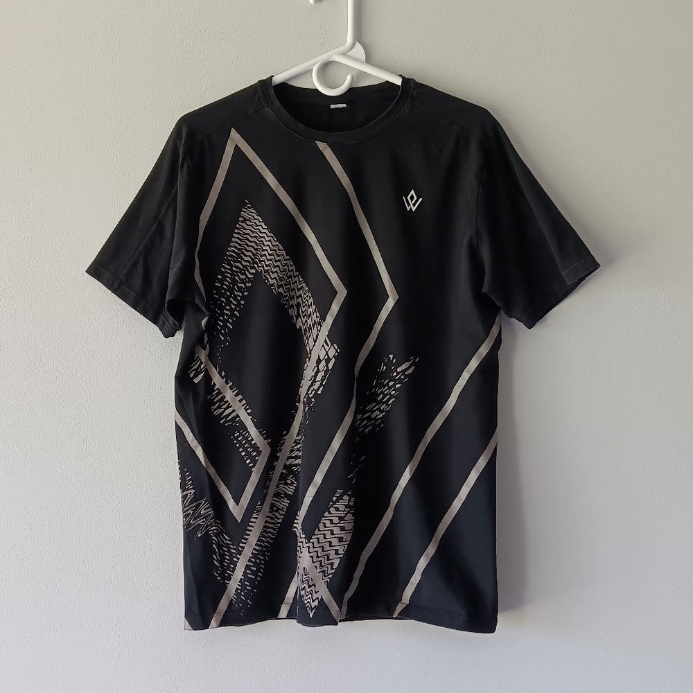 Workout Empire T-Shirt Short-Sleeve Graphic Black Stripe Grey Extra Large XL